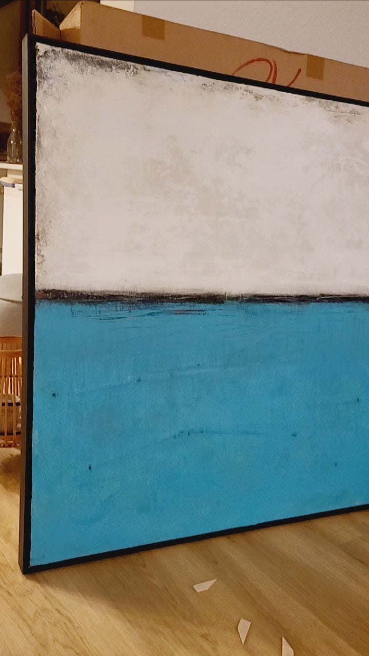 Wir schauen einfach mal - Bild in türkis weiß