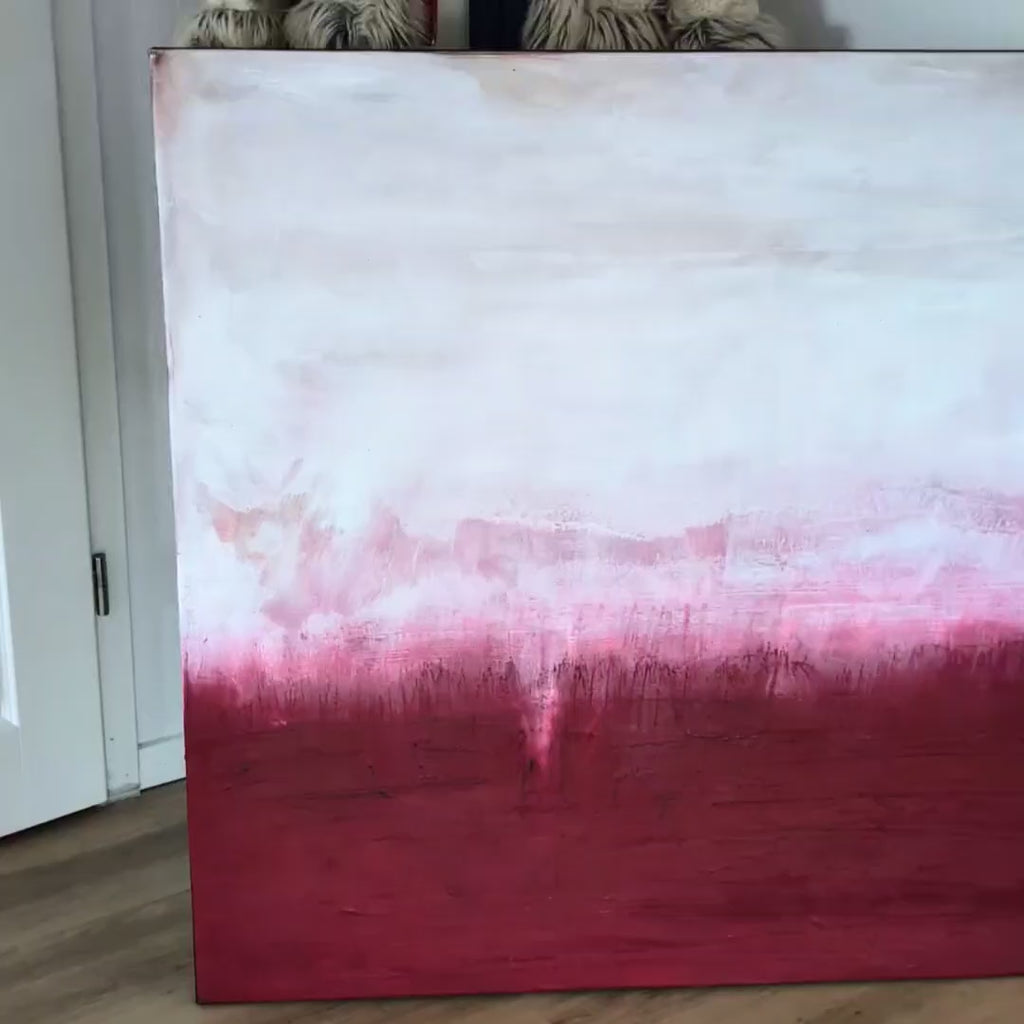 Zwischen Himmel und Erde - Bild Weinrot Weiß