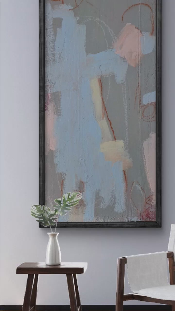 Abstraktes Gemälde – Mutterliebe 90x40cm – Schlafzimmer Einzelstück Sofort Verfügbar