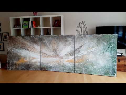 Großformatige abstrakte Kunst in Weiß für moderne Architektur