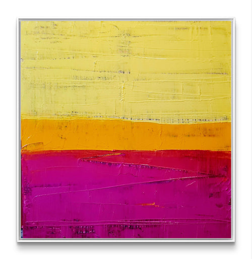 Sonnengeküsst – modernes Leinwandbild, Detailansicht Motiv 1.0. Sonnengeküsst – Abstraktes Landschaftsbild

Dieses abstrakte Landschaftsbild fängt die Wärme und Lebendigkeit eines Sonn