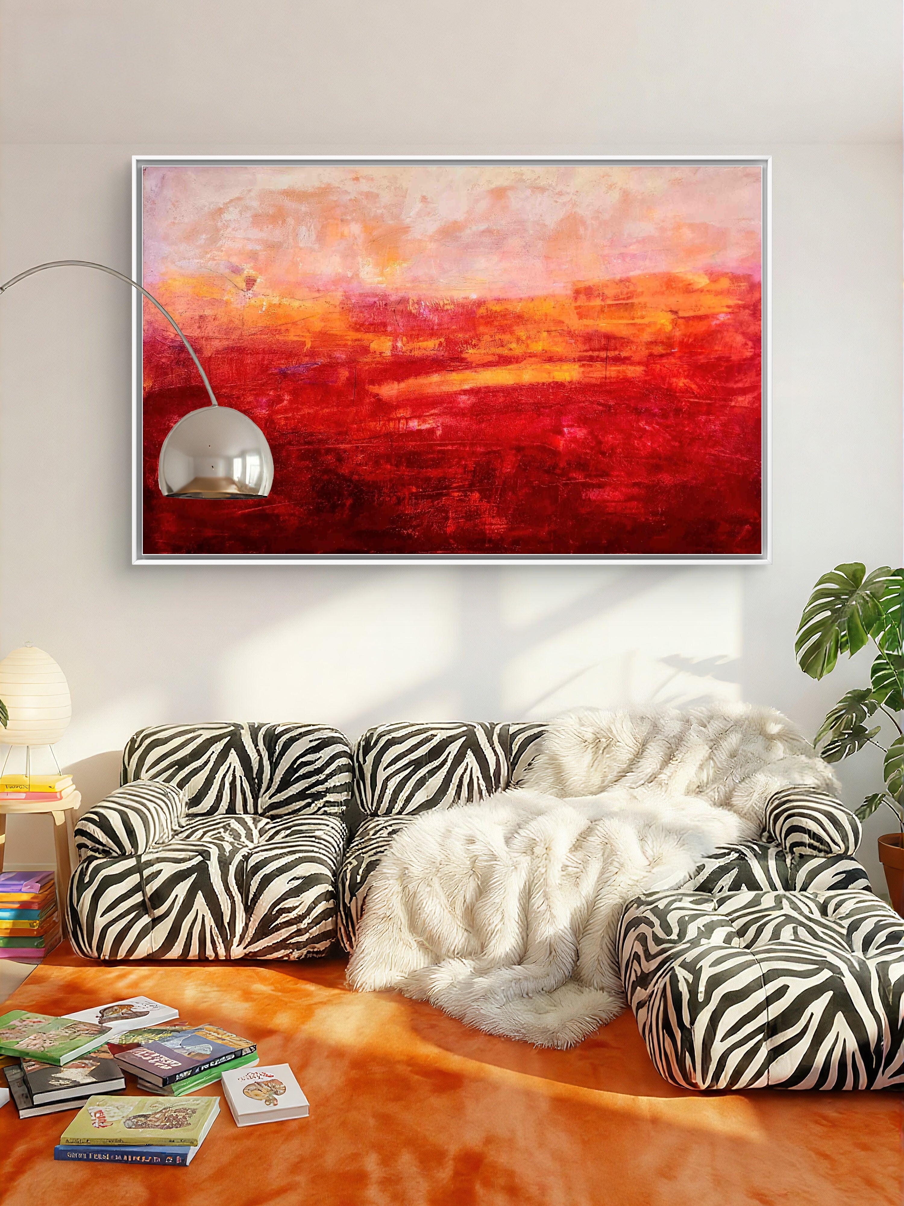 Freies Spiel ✦ Rotes Großformat – Kuratiert von Galerie artvergnuegen 200x135cm