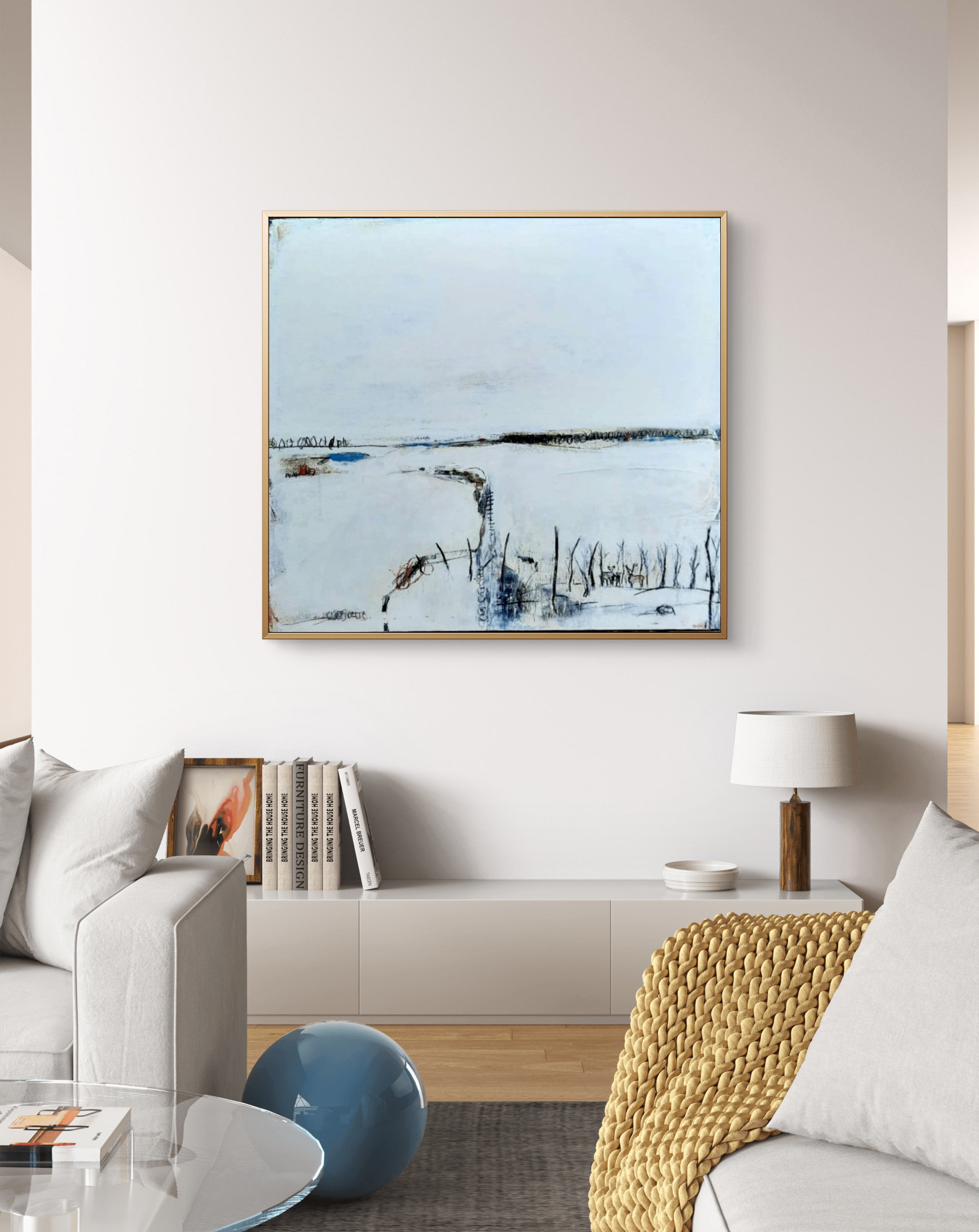 Rehfamilie - weißes Bild