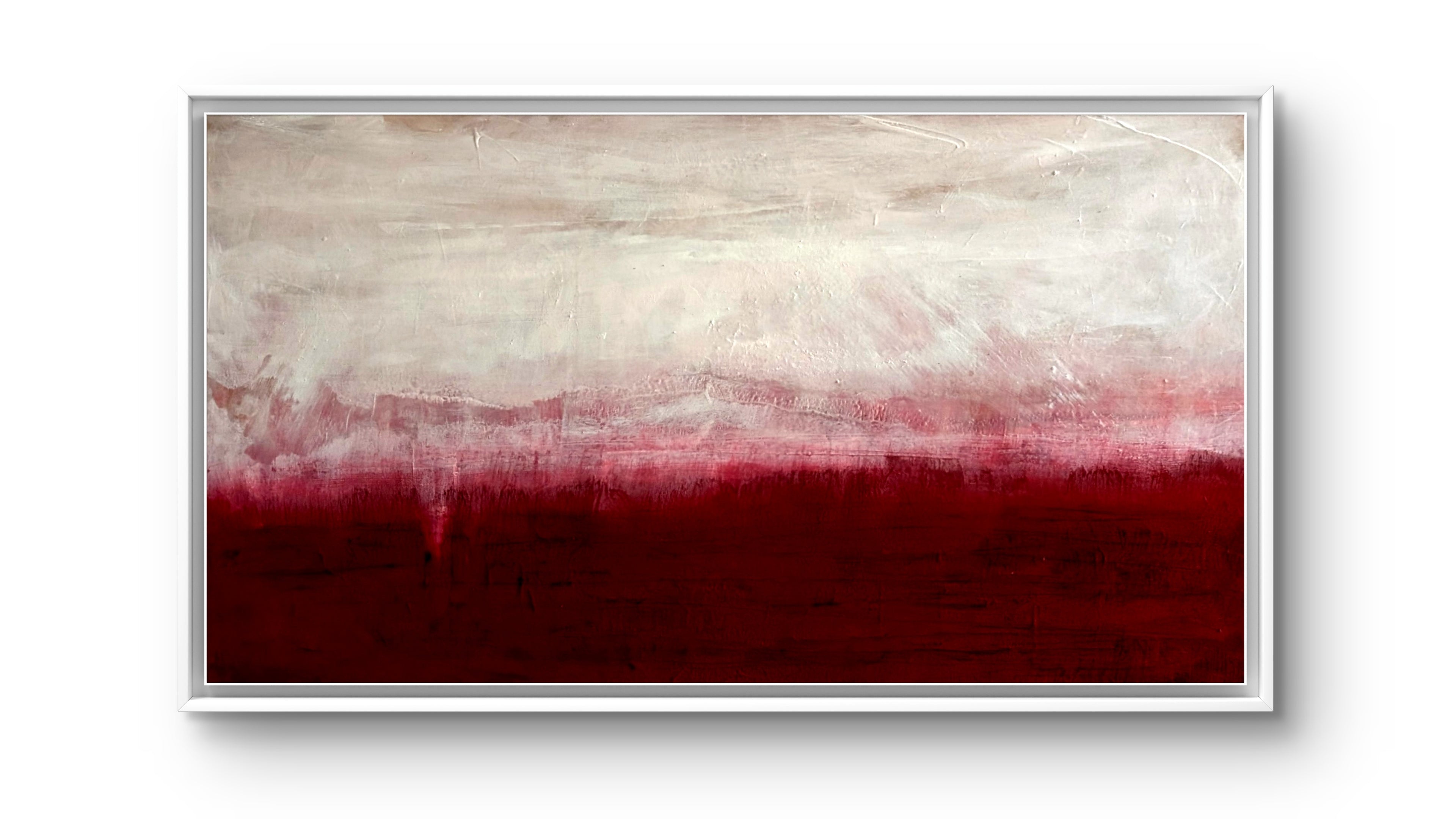 Zwischen Himmel und Erde - Bild Weinrot Weiß