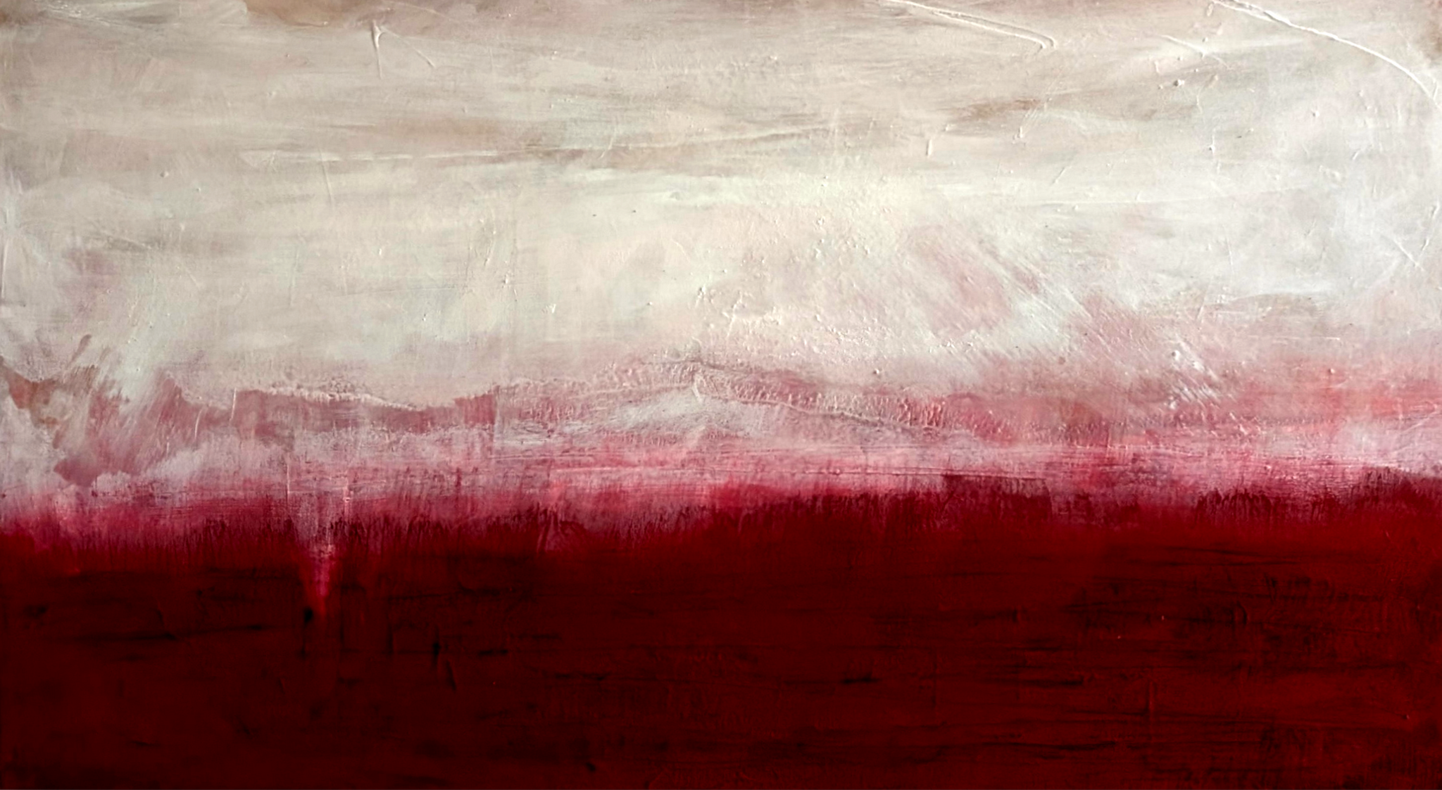 Zwischen Himmel und Erde - Bild Weinrot Weiß – sofort versandbereites Leinwandbild in nan, großes Kunstwerk für moderne Wohnräume