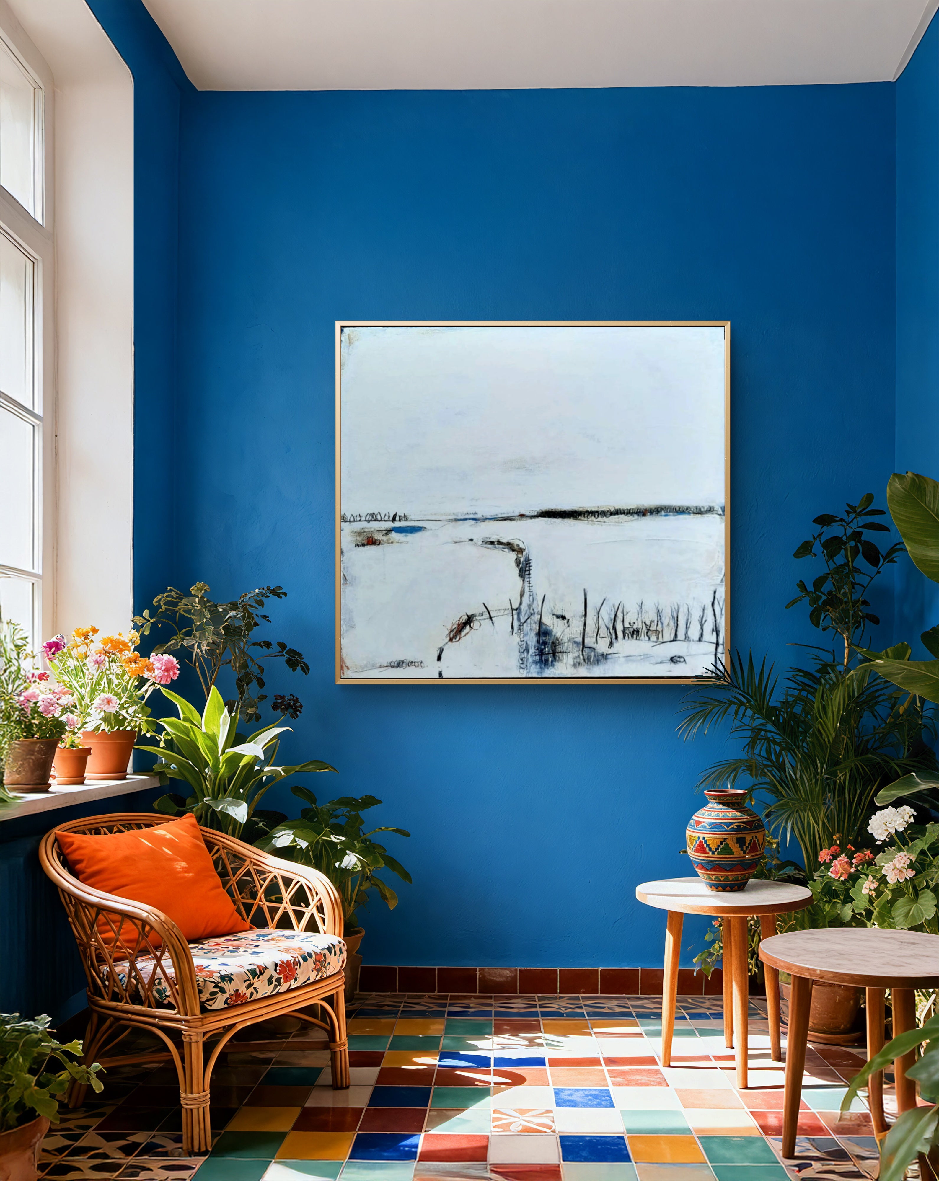 Rehfamilie - weißes Bild