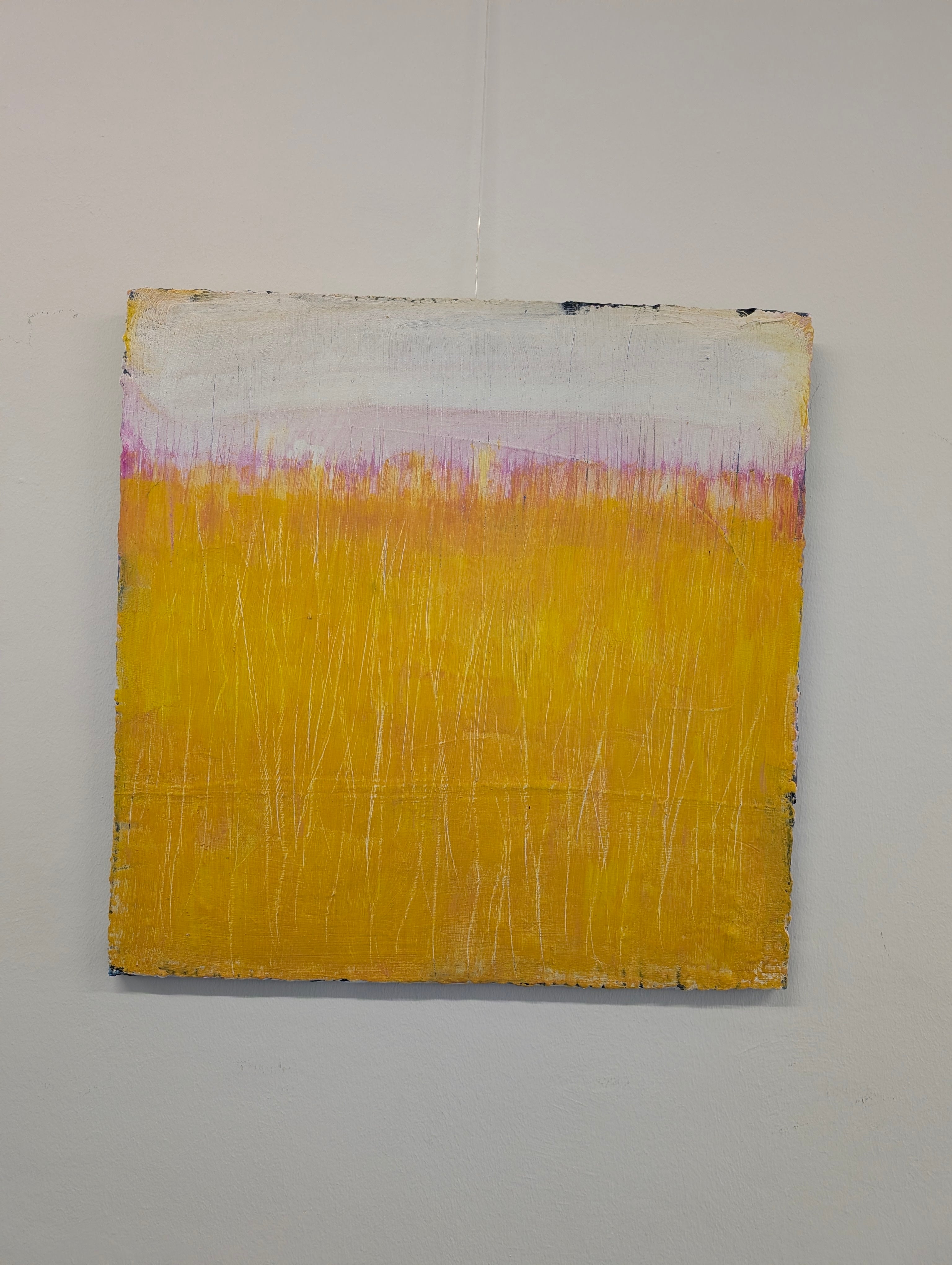 Abstraktes Gemälde Gelb Bild Sommwiese 70 X 70 cm Einzelstück – Individuelles Wandbild für modernes Wohnen