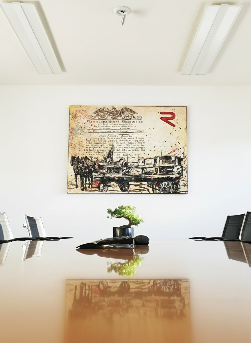 Kunst für Unternehmen - Schwungvoll mit Logo – modernes Leinwandbild, Detailansicht Motiv 1.0. Ihr Unikat: Repräsentative Kunst für Unternehmen

Als Künstlerin mit über 25 Jahren Erfahrung in abstrakter Malerei unte