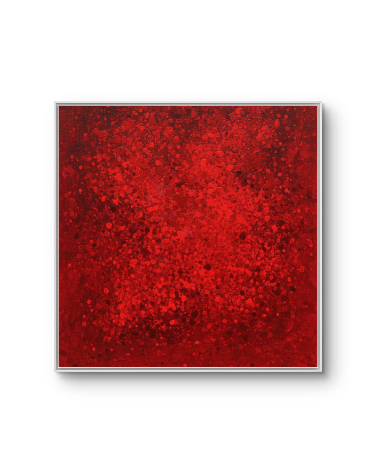 Energiequelle – modernes Leinwandbild, Detailansicht Motiv 1.0. Individuelles Kunstwerk in Rot – Ihre persönliche Energiequelle
Ich werde ein Kunstwerk in Tupfarbeit in kräftigem Rot f