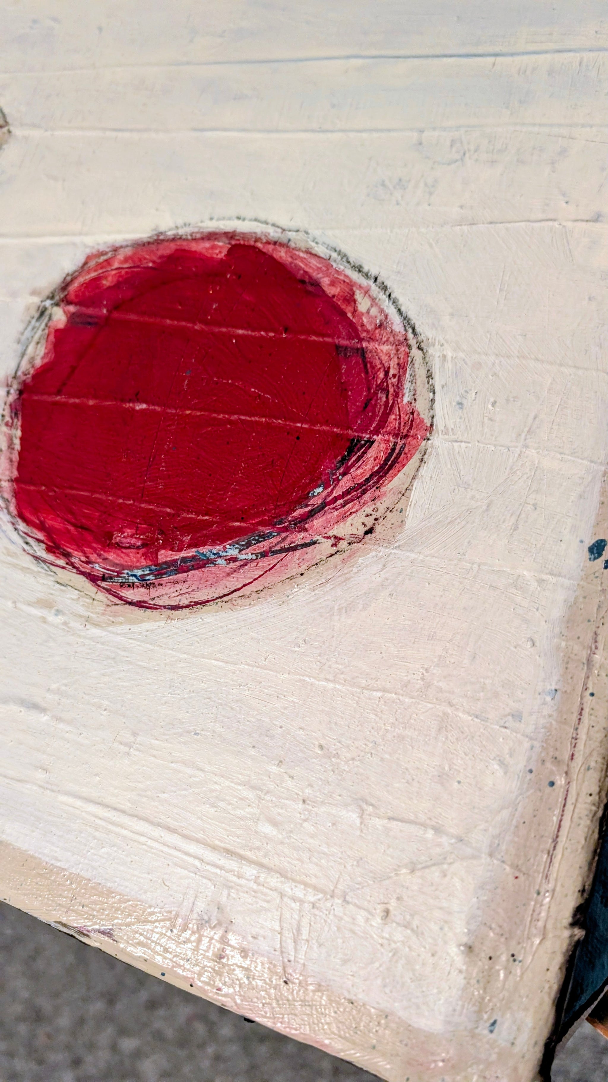 Nachhause kommen - beige rot – sofort versandbereites Leinwandbild in nan, großes Kunstwerk für moderne Wohnräume