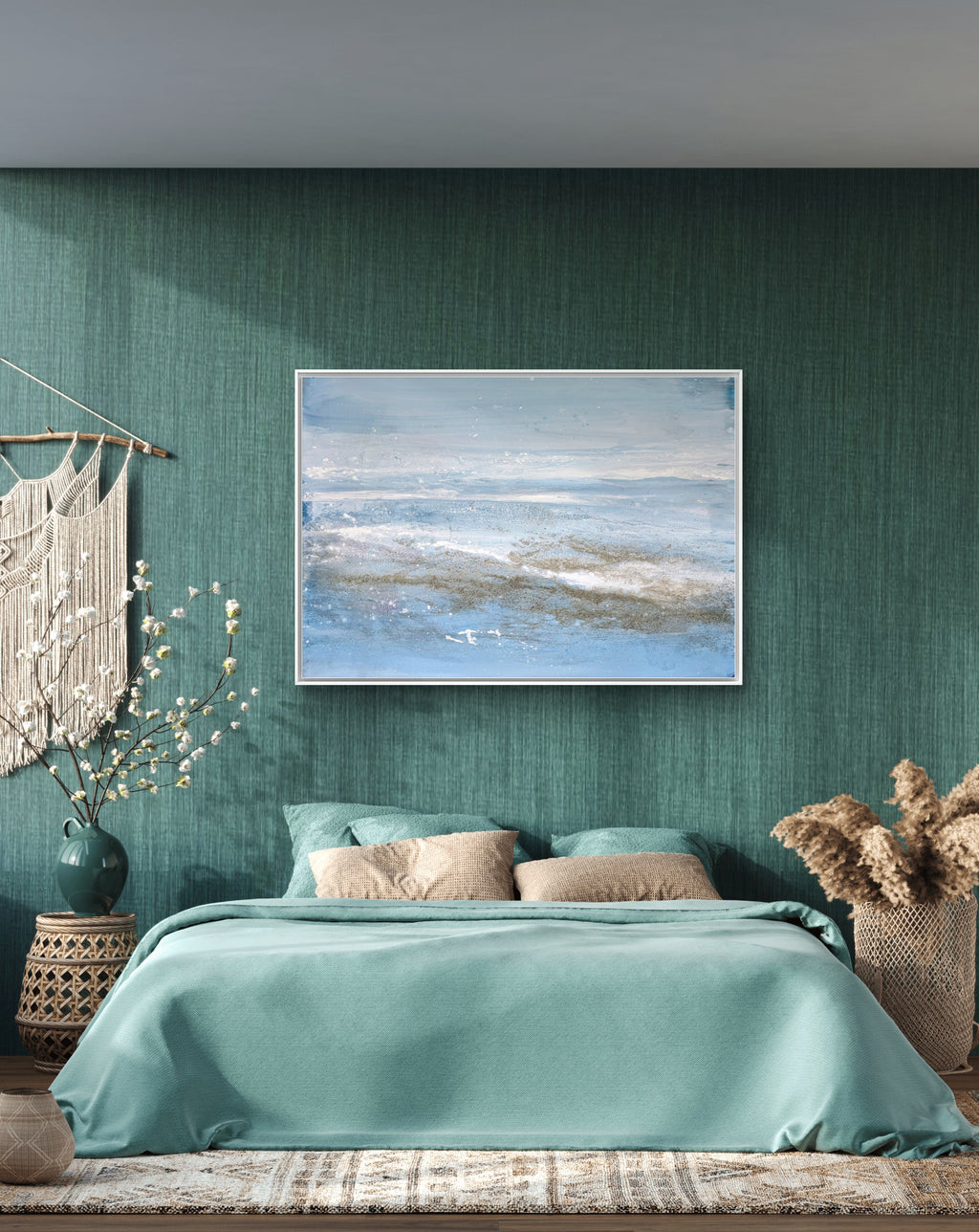 Nordseestrand - blaues Bild - 160 x 120 cm