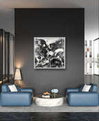 Personalisierte Auftragskunst und Gemälde: schwarzwei-bild-100-x-100-cm-schwung – Kategorie: Originalgemälde – Hersteller: 