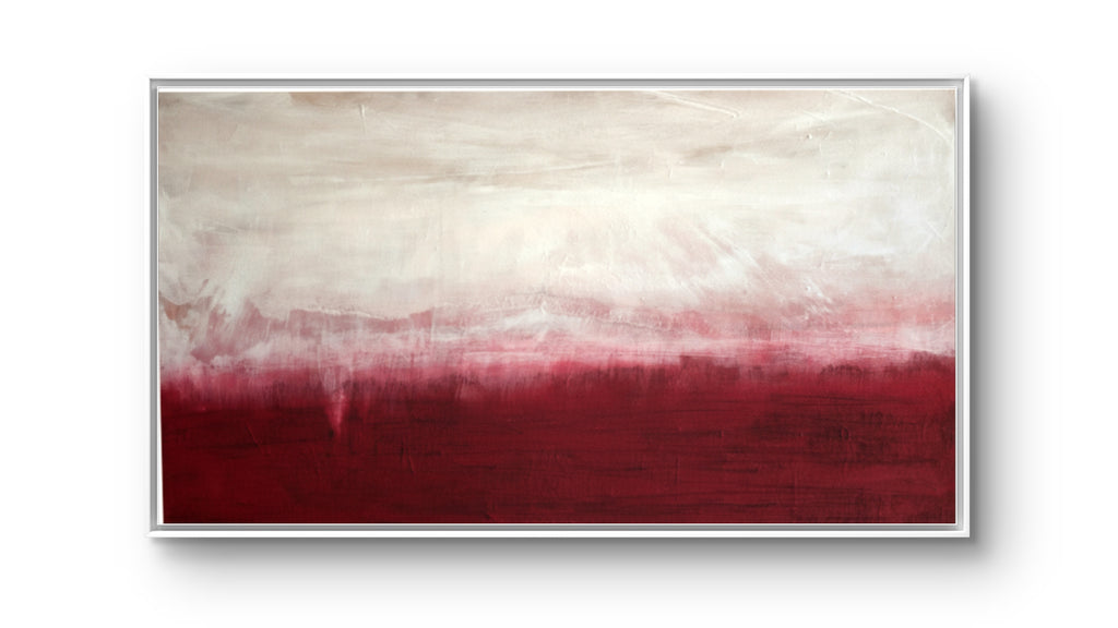 Zwischen Himmel und Erde - Bild Weinrot Weiß