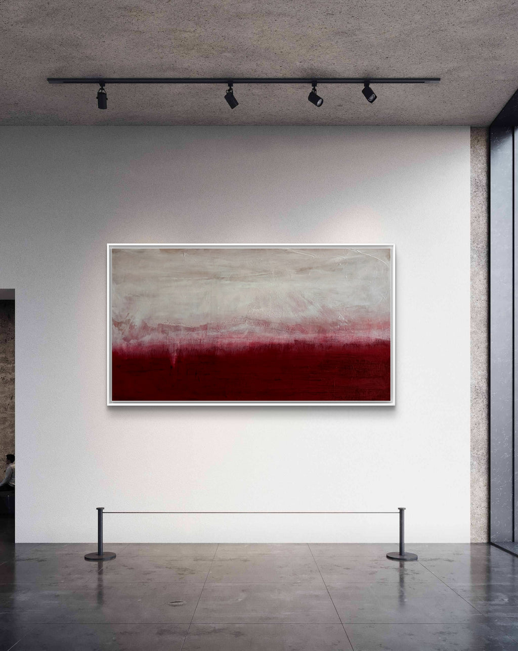 Zwischen Himmel und Erde - Bild Weinrot Weiß