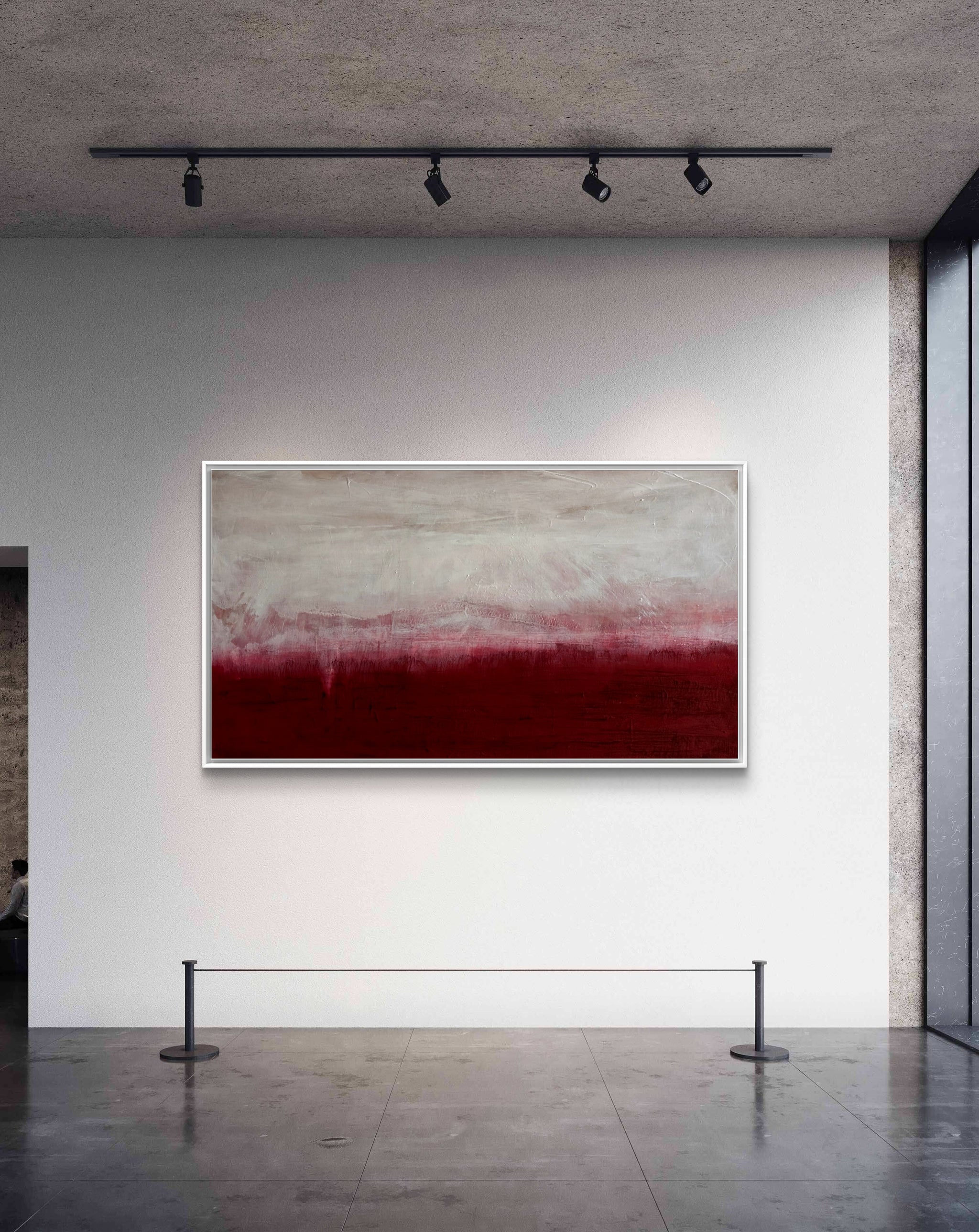 Zwischen Himmel und Erde - Bild Weinrot Weiß – sofort versandbereites Leinwandbild in nan, großes Kunstwerk für moderne Wohnräume