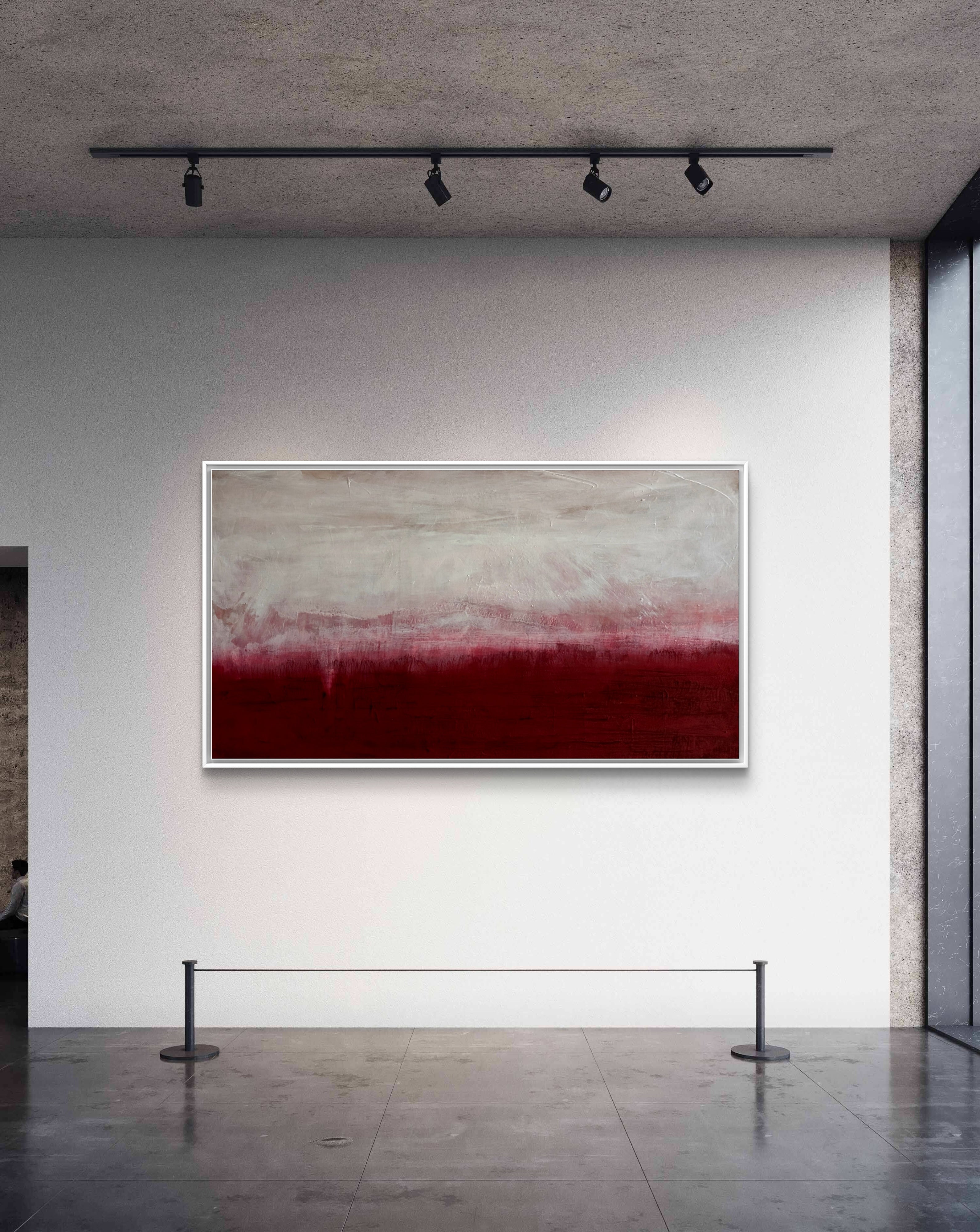 Zwischen Himmel und Erde - Bild Weinrot Weiß