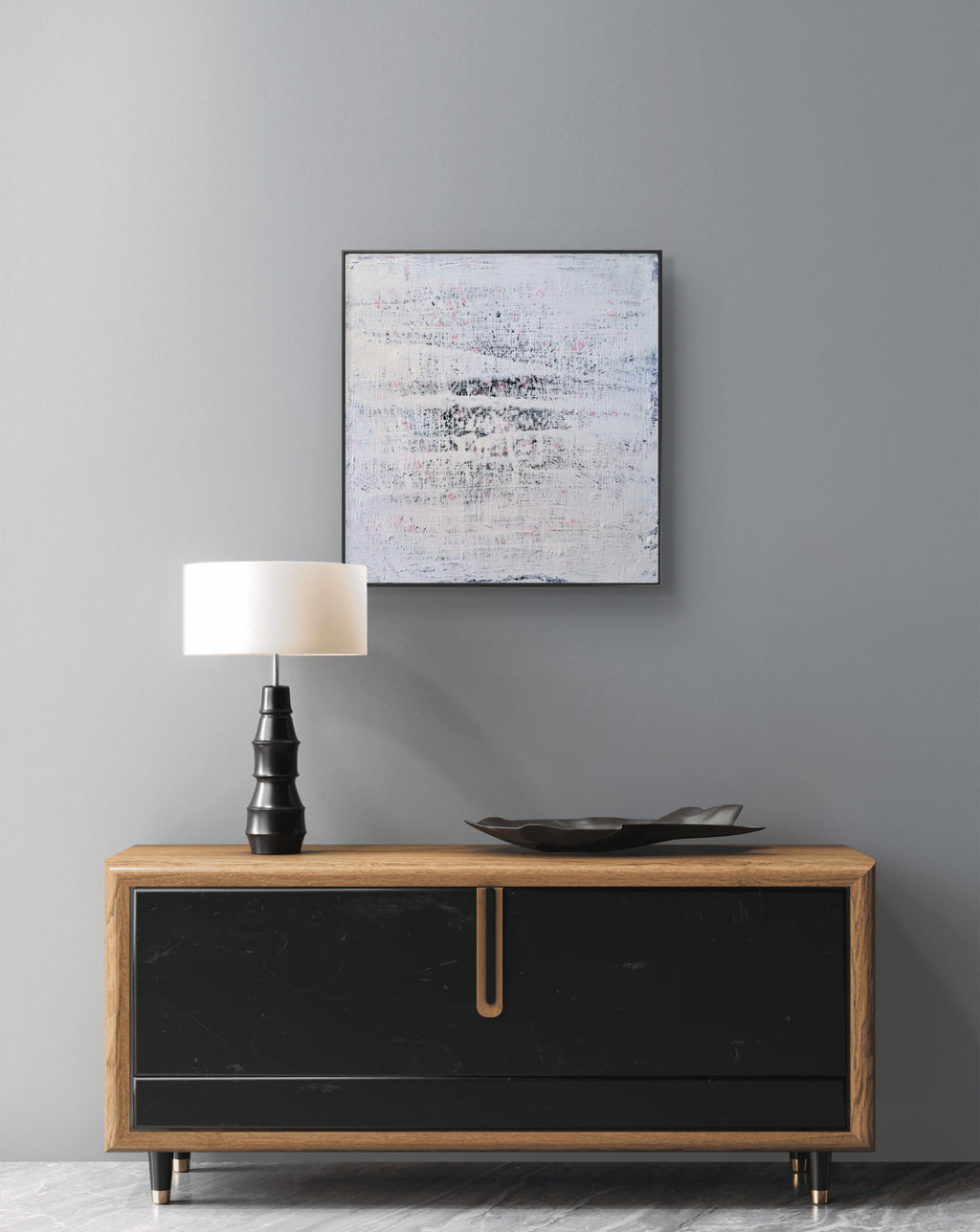 Weisses Bild 60 x 60 cm Blaue Stunde