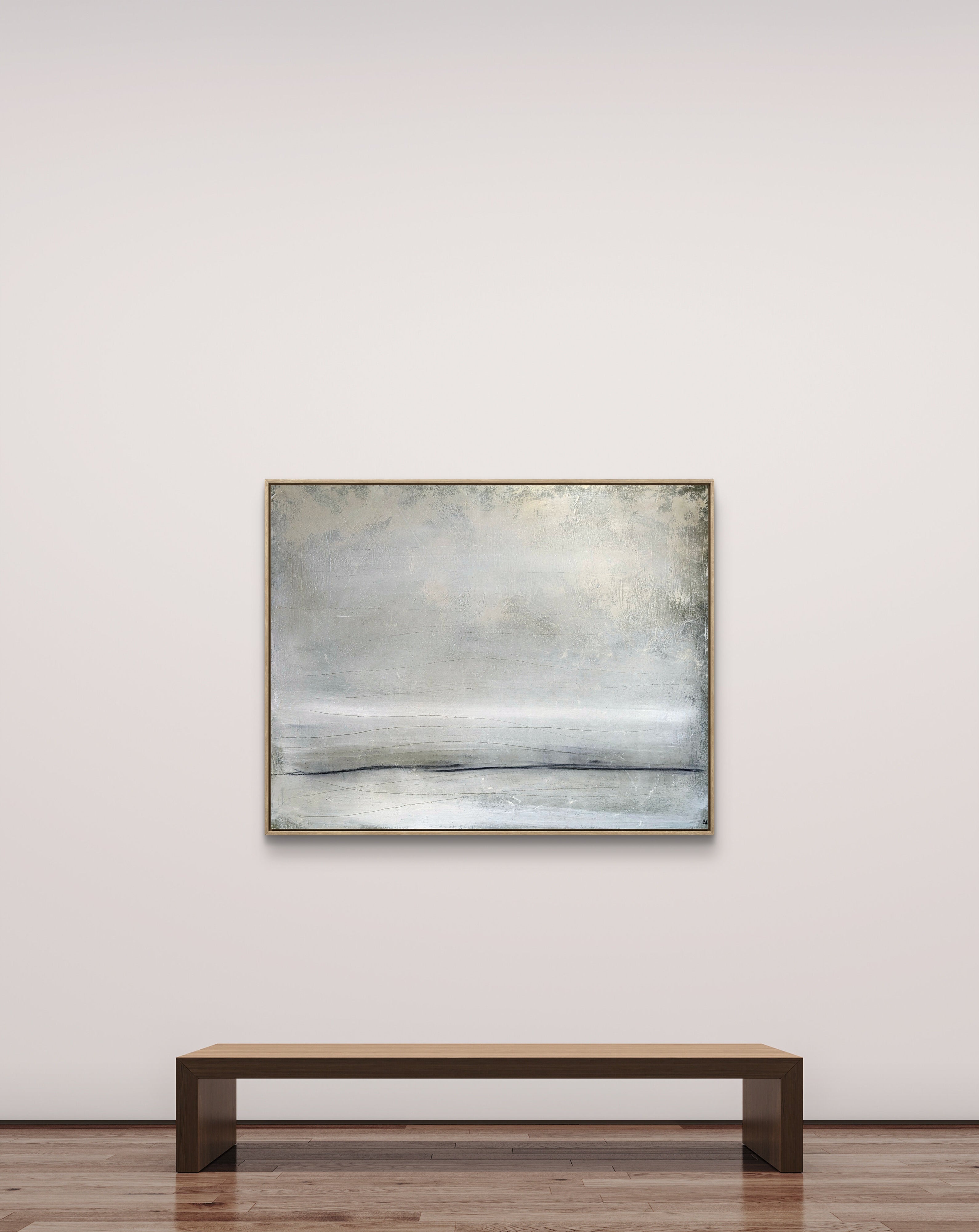 Naturfarbenes Strukturbild – Abstrakte Wandkunst über Sofa