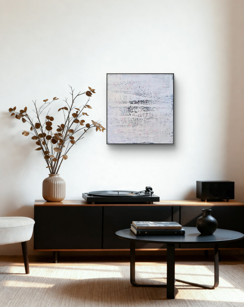 Weisses Bild 60 x 60 cm Blaue Stunde