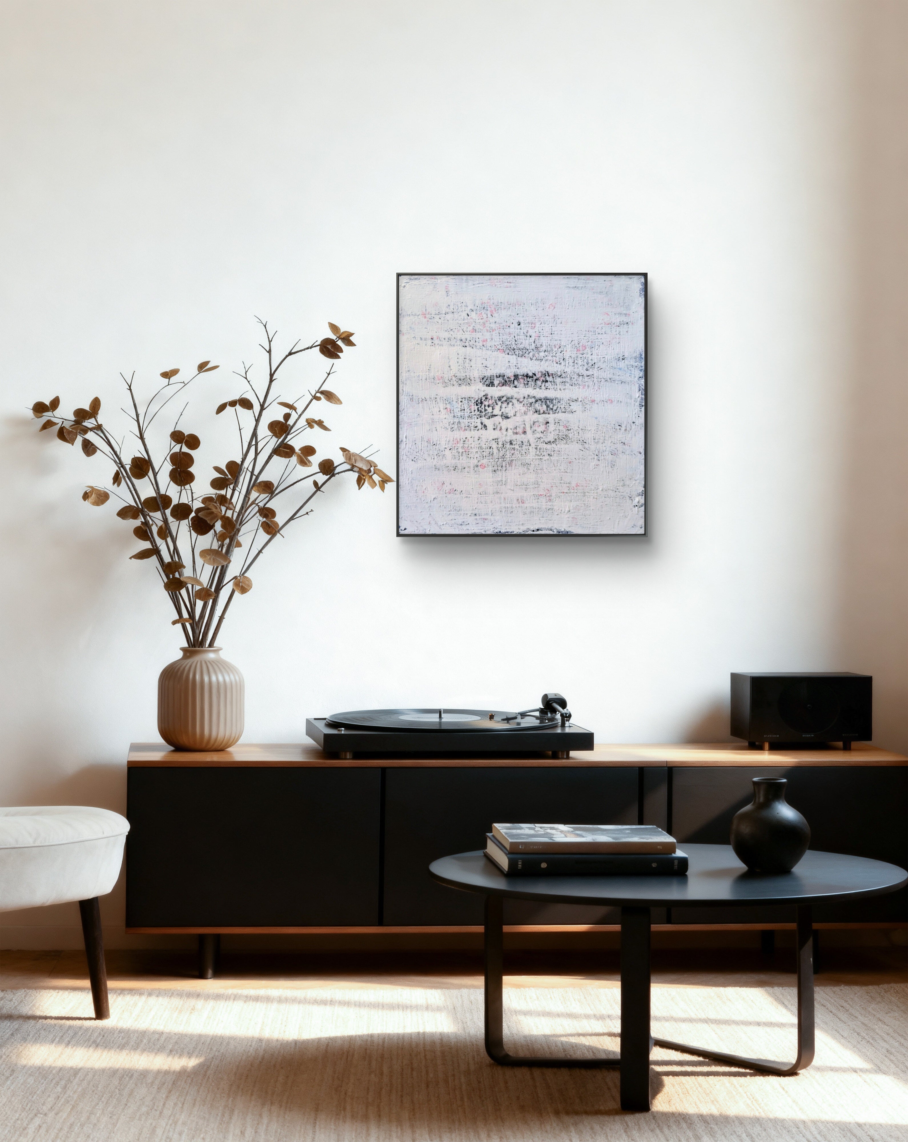 Weisses Bild 60 x 60 cm Blaue Stunde