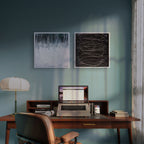 Bilder Duo in grün weiss und schwarz