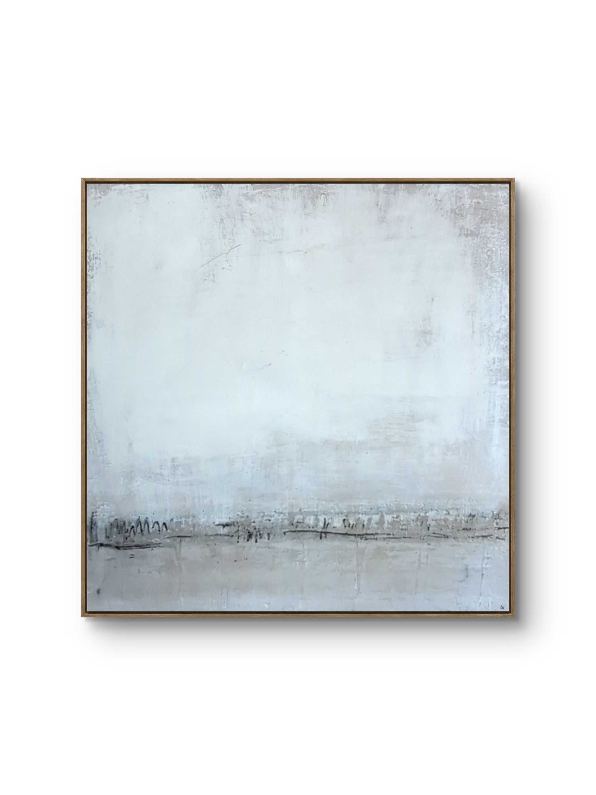 Weißes Strukturbild 100 x 100 cm Einzelstück für Arbeitszimmer