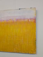 Abstraktes Gemälde Gelb Bild Sommwiese 70 X 70 cm Einzelstück – Abstrakte Wandkunst über Sofa