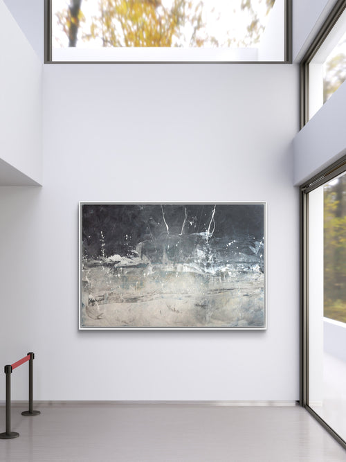 Abstraktes s/w Bild für Loft – Verflogene Träume 200x135cm – Loft Einzelstück Verfügbar