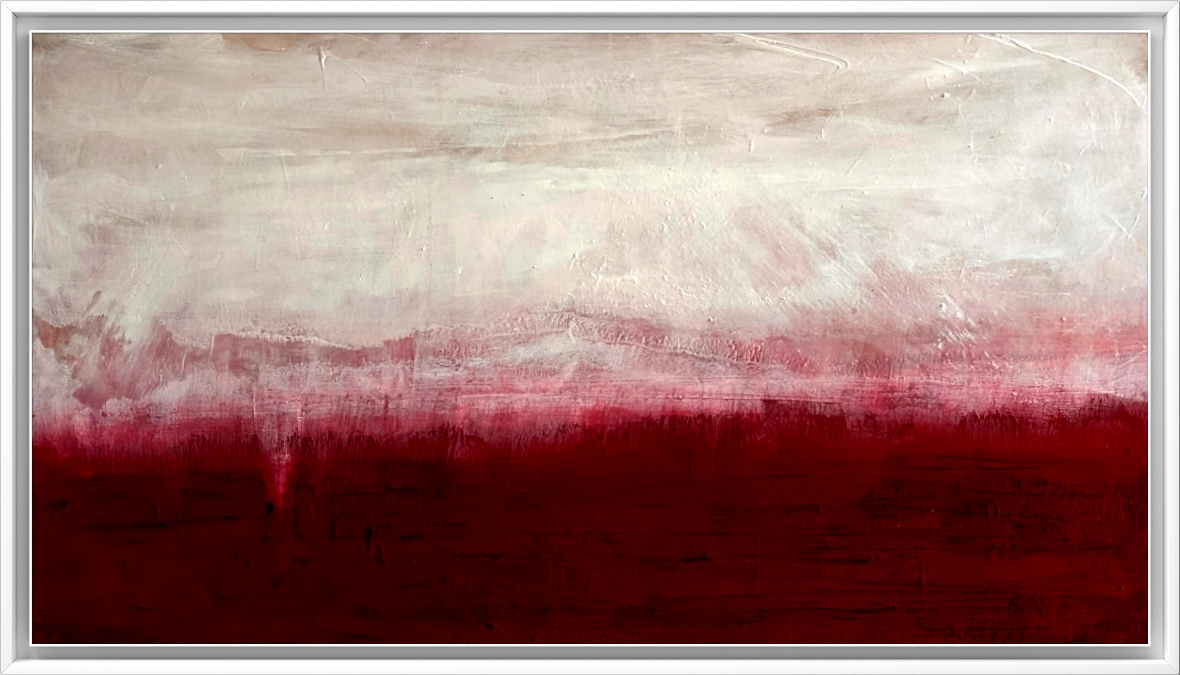 Zwischen Himmel und Erde - Bild Weinrot Weiß