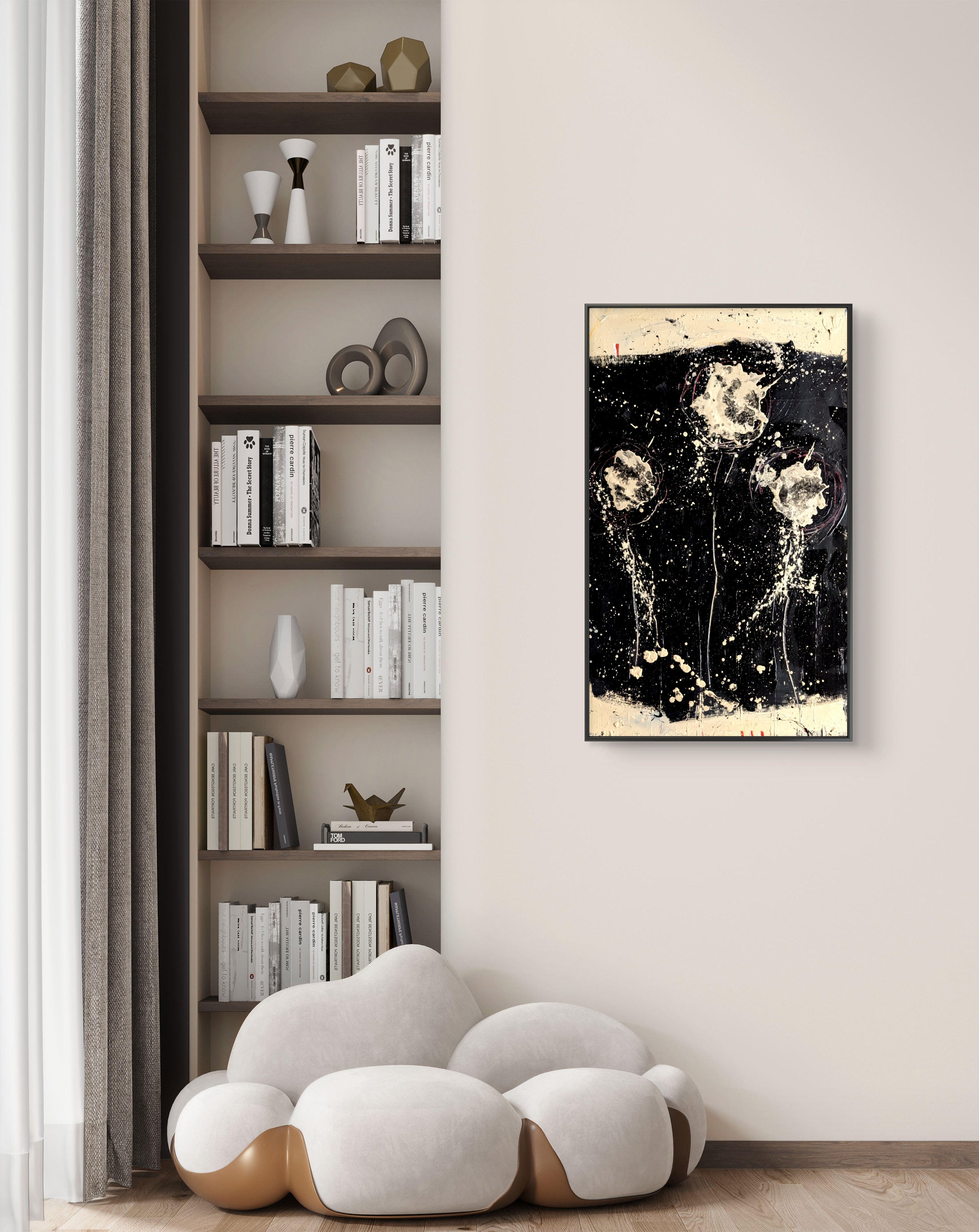 Schwarz Beige - Blütensinfonie