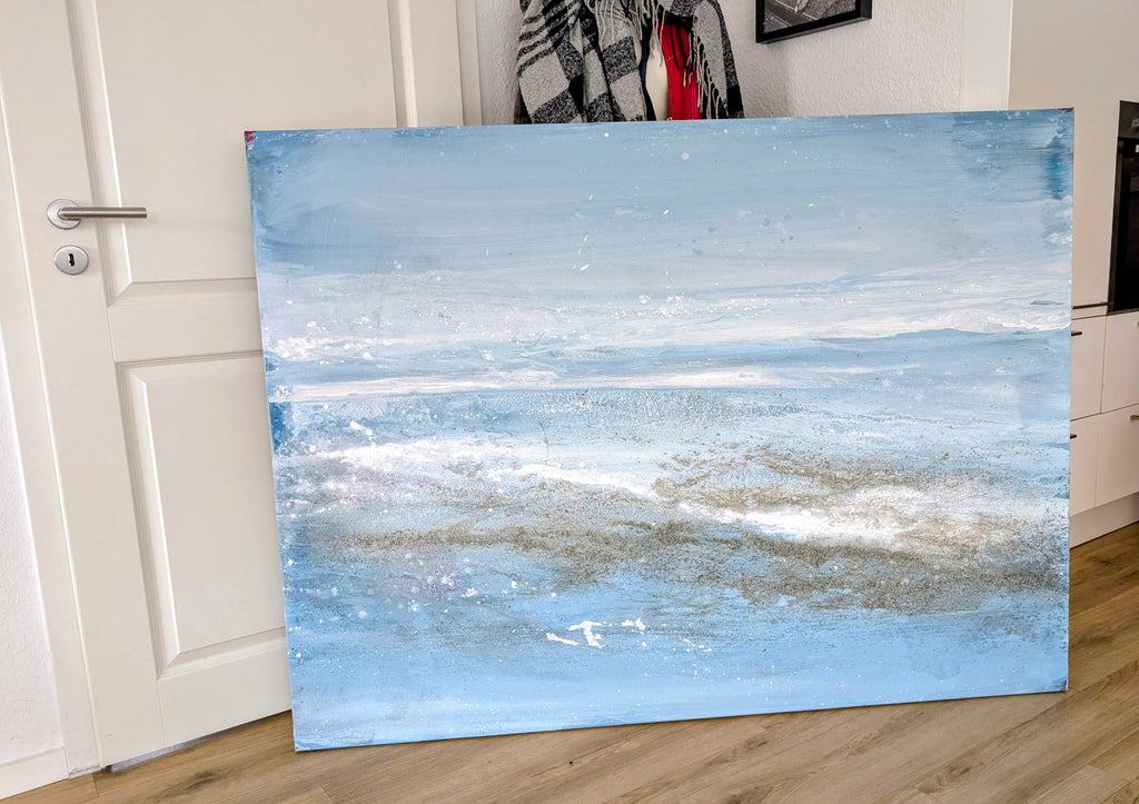 Nordseestrand - blaues Bild - 160 x 120 cm