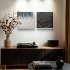 Bilder Duo in grün weiss und schwarz