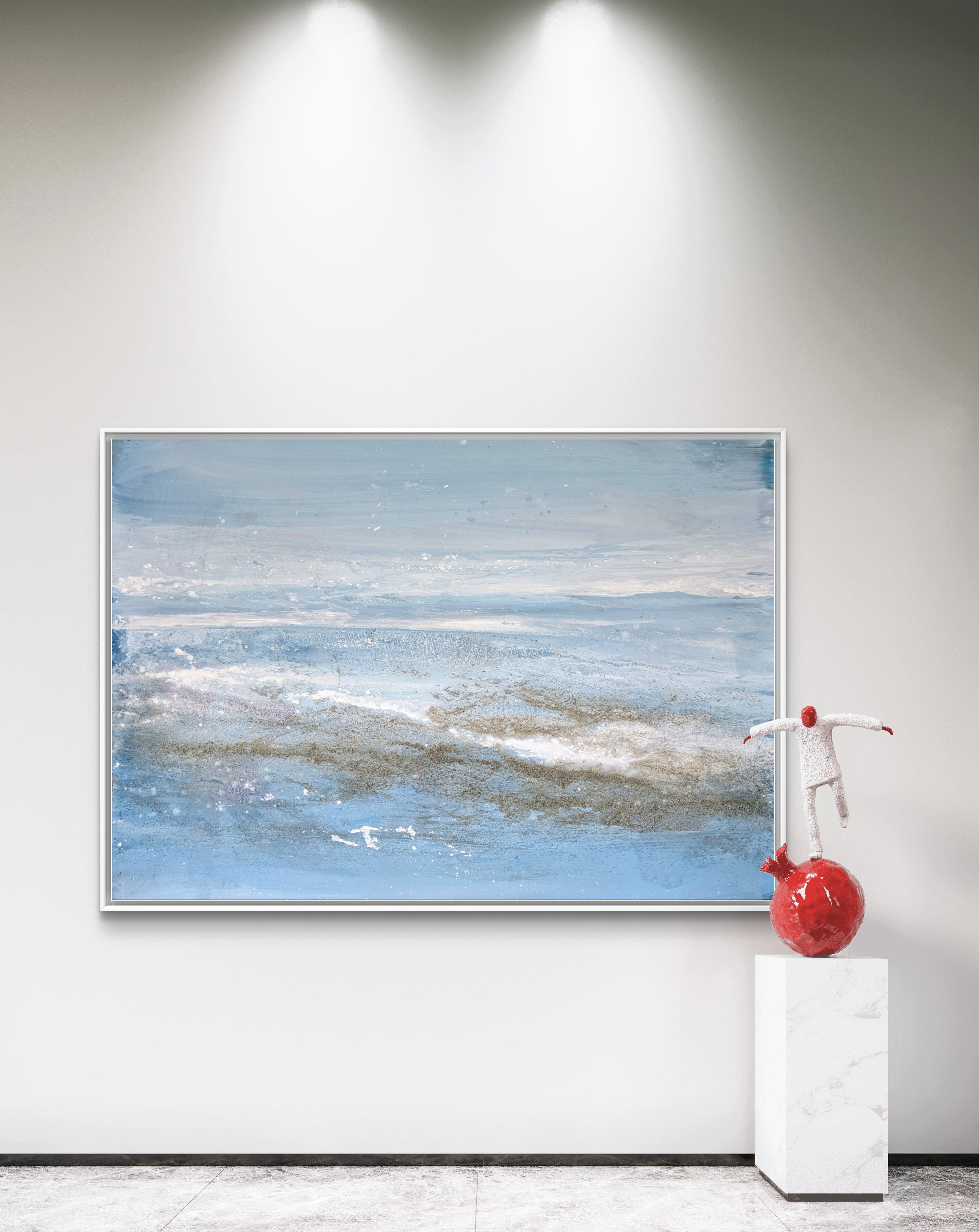 Nordseestrand - blaues Bild - 160 x 120 cm