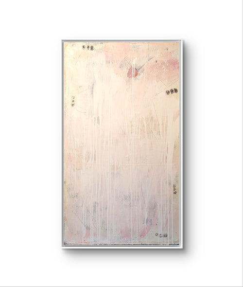 160.0cm cm großes rosa; weiss; beigees Original Gemälde Eichhörnchentanz - 180 x 100 cm sofort lieferbar – großes Leinwandbild für Wohnzimmer über Sofa, direkt versandbereit