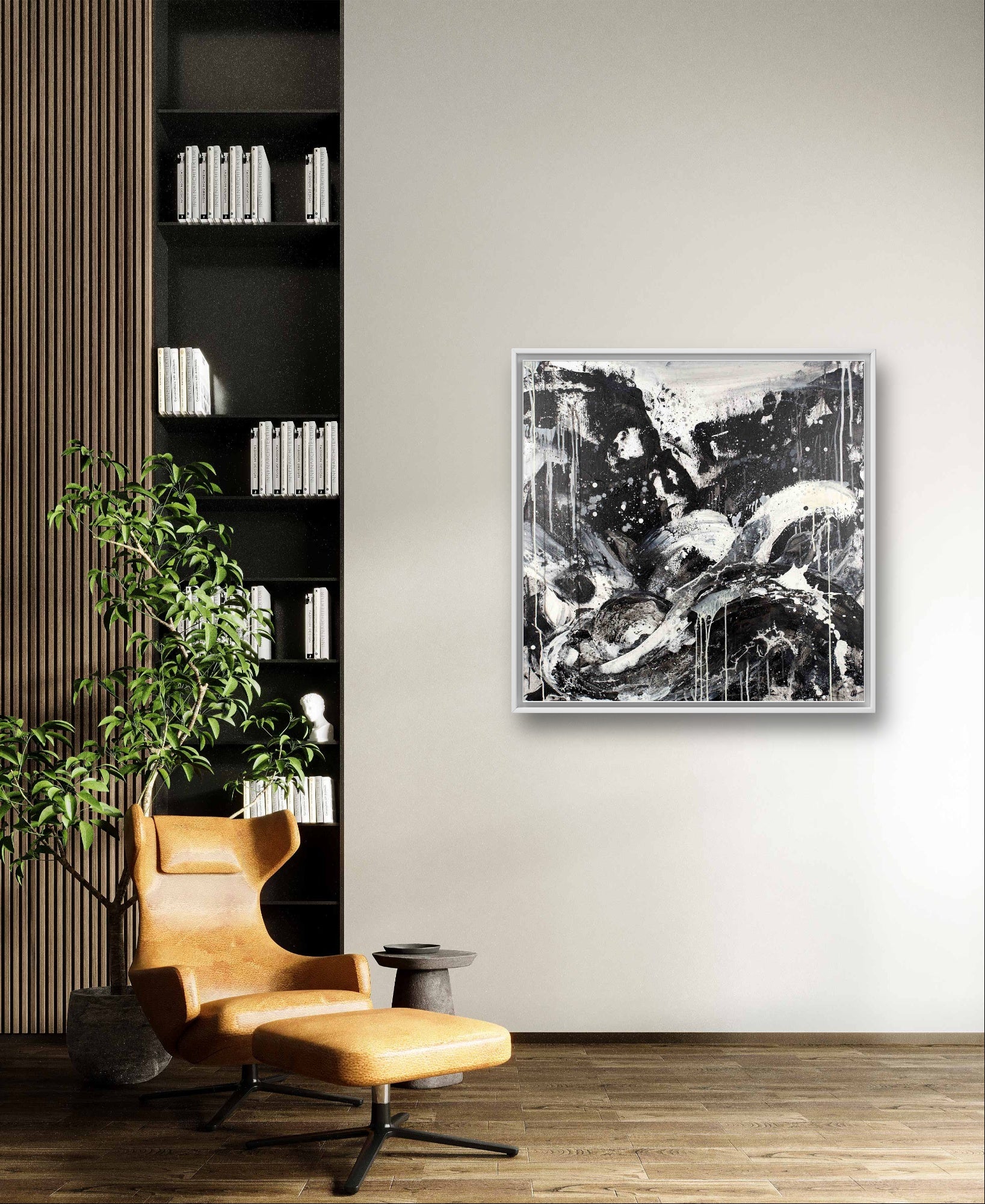 schwarzweiß Bild 100 x 100 cm Schwung des Lebens,abstrakte große Leinwandbilder abstrakte Bilder kaufen ,