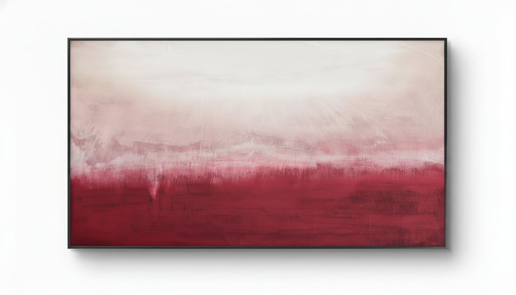 Zwischen Himmel und Erde - Bild Weinrot Weiß