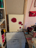 Abstraktes Gemälde Rot 60 X 40 Cm Schlafzimmer Verfügbar – Großformatiges Wandbild für stilvolle Einrichtung