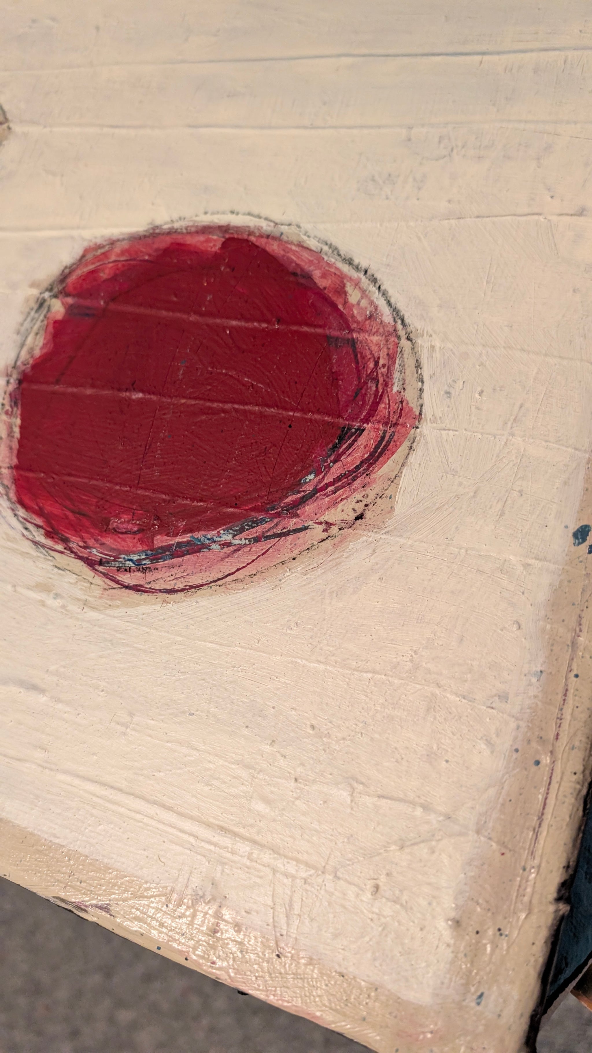 Nachhause kommen - beige rot – sofort versandbereites Leinwandbild in nan, großes Kunstwerk für moderne Wohnräume
