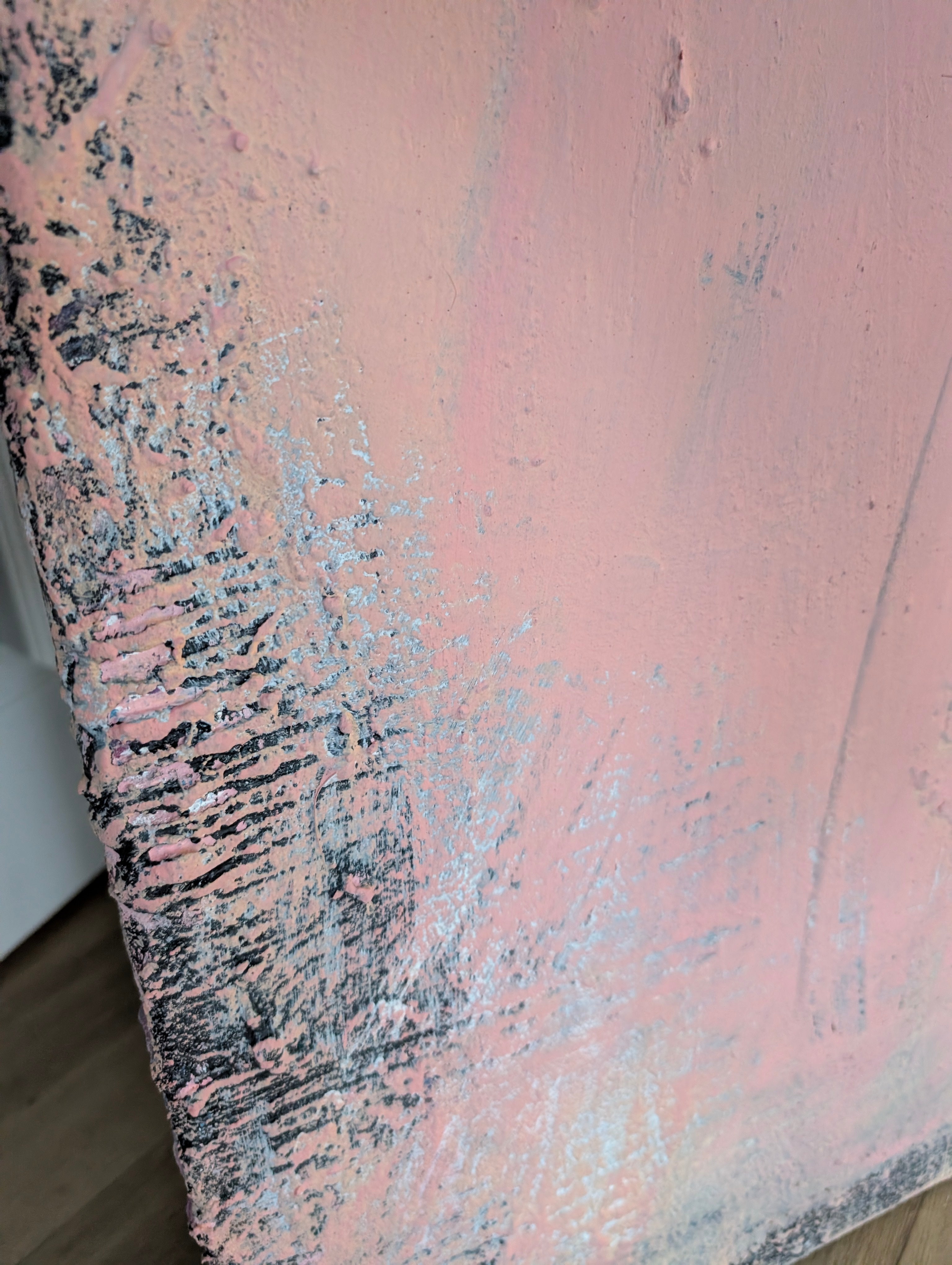Rosa Brise – Exklusives Unikat mit – Kunst für hohe Räume und große Wände