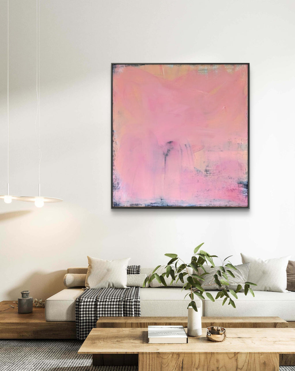 Rosa Brise – Exklusives Unikat mit – XXL Kunstwerk als Blickfang im Wohnraum