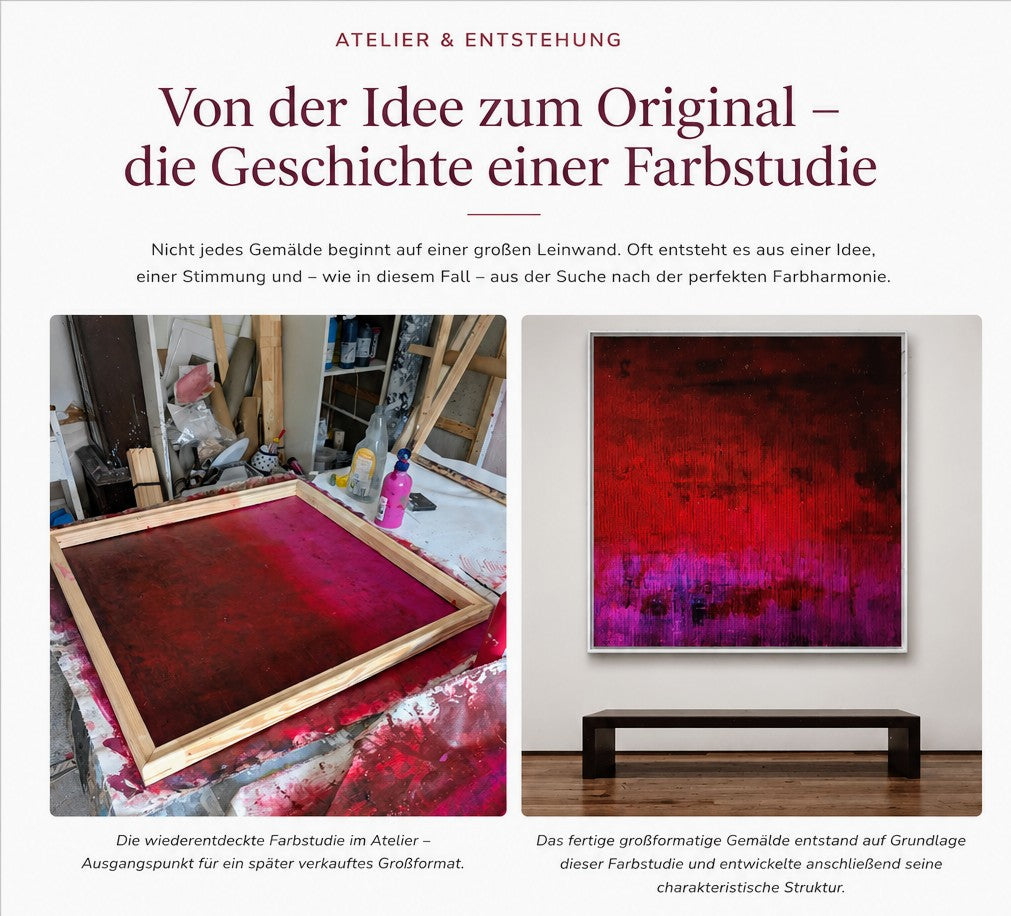 Rote Studie auf Rolle oder auch direkt aufgezogen