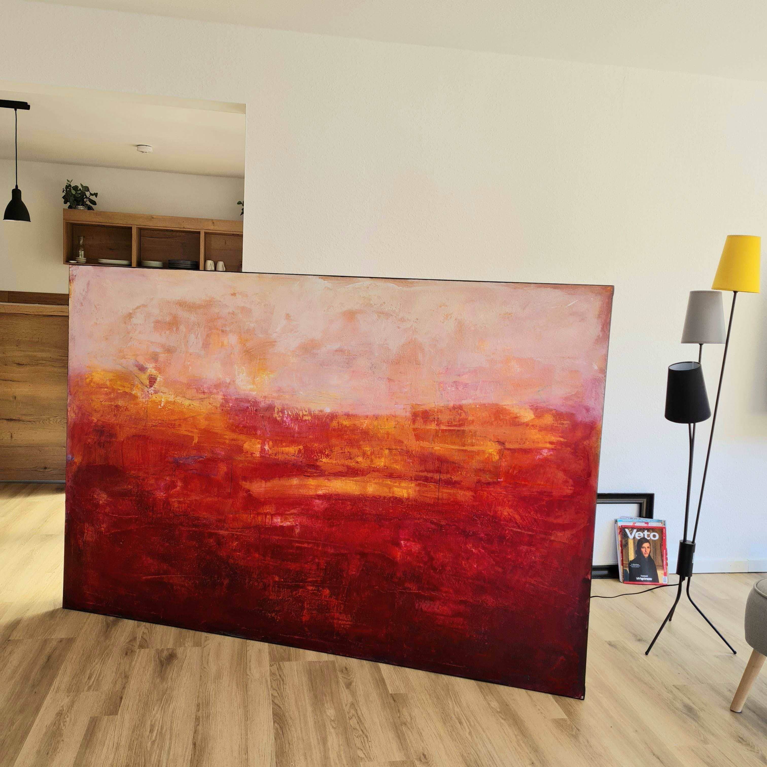 Abstraktes Gemälde für Loft – Freies Spiel 200x135cm – Loft Einzelstück Verfügbar – Abstrakte Wandkunst über Sofa