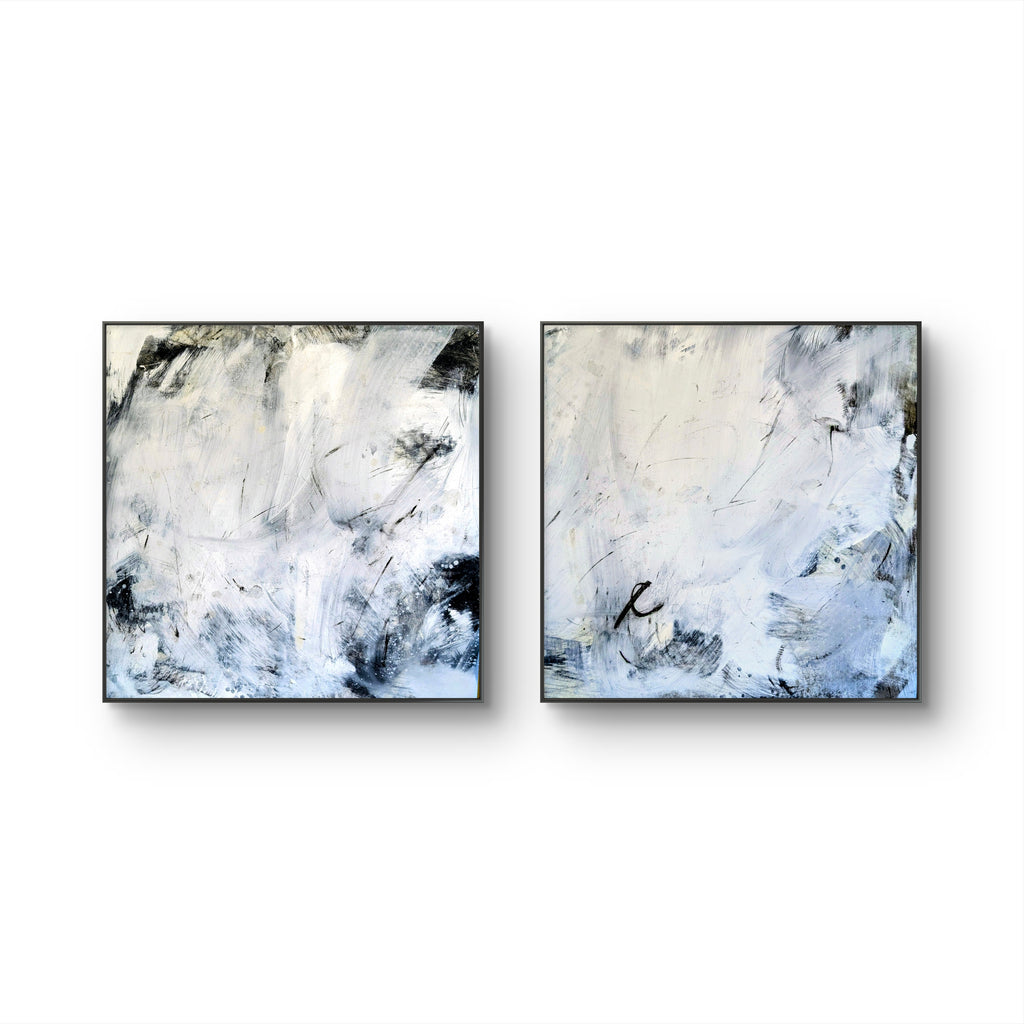 schwarzweiß Bild - Nebelreiter & Schattenklang I – sofort versandbereites Leinwandbild in nan, großes Kunstwerk für moderne Wohnräume