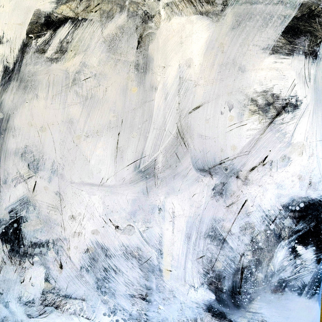 schwarzweiß Bild - Nebelreiter & Schattenklang I – sofort versandbereites Leinwandbild in nan, großes Kunstwerk für moderne Wohnräume