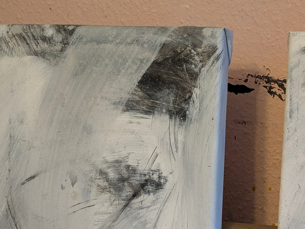 schwarzweiß Bild - Nebelreiter & Schattenklang I – sofort versandbereites Leinwandbild in nan, großes Kunstwerk für moderne Wohnräume