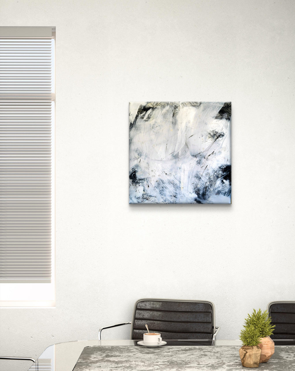 schwarzweiß Bild - Nebelreiter & Schattenklang I – sofort versandbereites Leinwandbild in nan, großes Kunstwerk für moderne Wohnräume