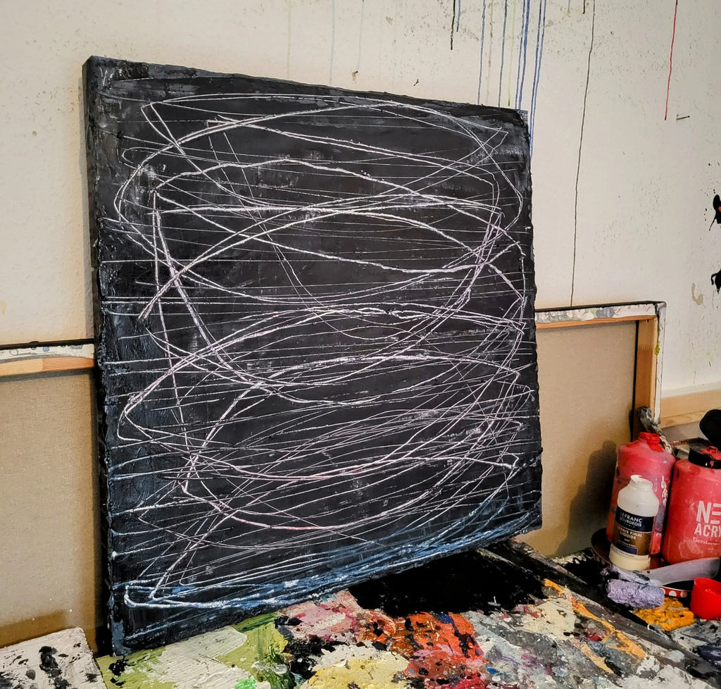 Abstraktes Gemälde – Tagesplan – Kunst für hohe Räume und große Wände