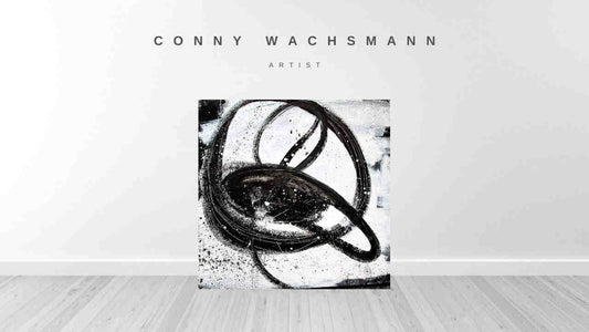 Minimalistisch: Ein schwarzweißes abstraktes Gemälde