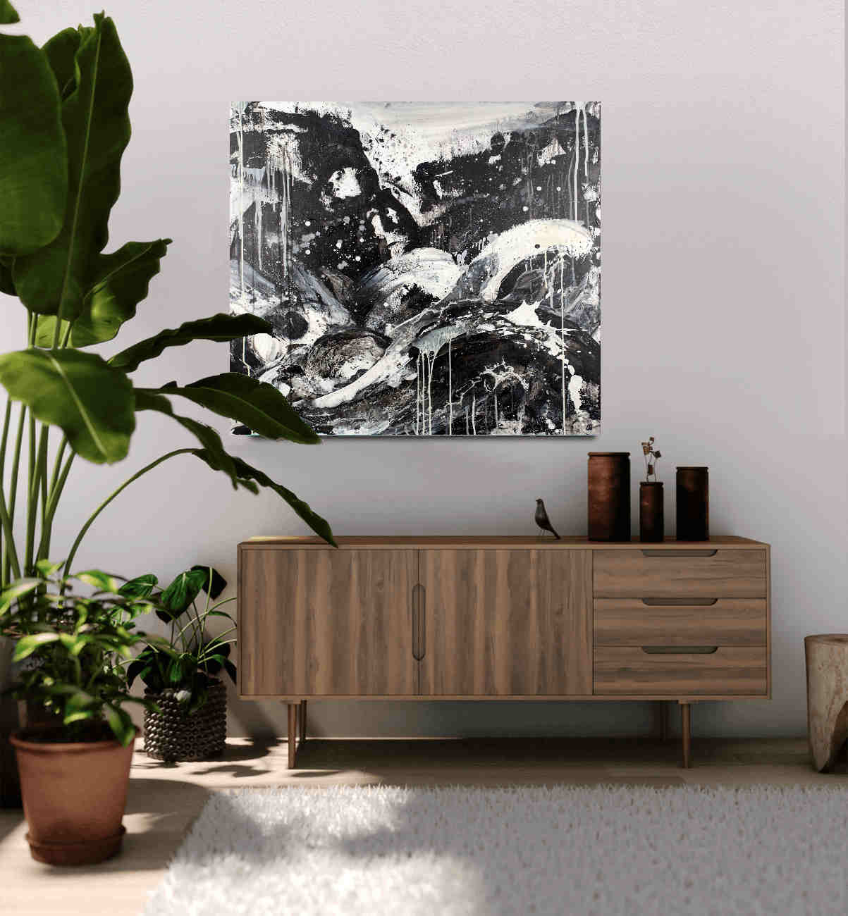 Personalisierte Auftragskunst und Gemälde: schwarzwei-bild-100-x-100-cm-schwung – Kategorie: Originalgemälde – Hersteller: 