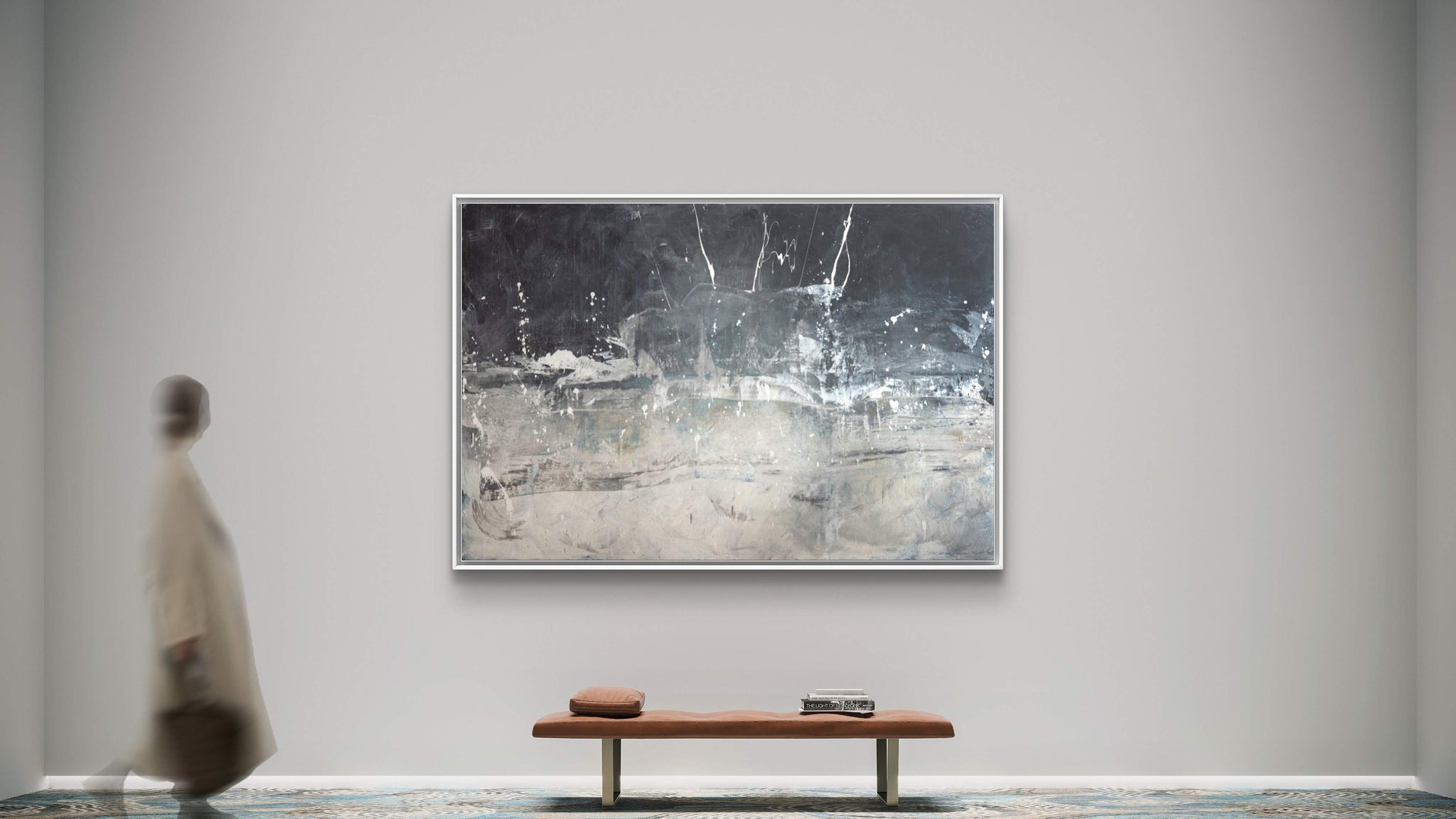 ✦ Abstraktes Schwarz-Weiß Großformat – Kuratiert von galerie artvergnuegen 200x135cm